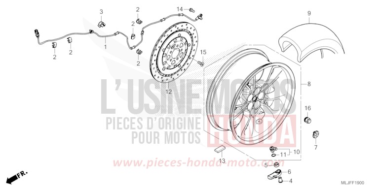 ROUE ARRIERE de Gold Wing MAT BALLISTIC BLACK METALLIC (NHA86) 2025